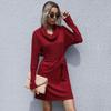 Autumn and Winter New Stacked Collar Bottoming Knitted Sweater Medium and Long Long-sleeved Sweater Skirt