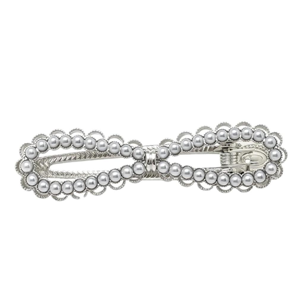 Elegant Korean Pearl Bow Hair Clip - Versatile Duckbill for Women