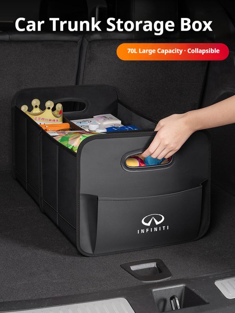 Car Trunk Storage Box Large Capacity Storage Bag Leather For Infiniti Q30 Q80 Q70 Q60 Q50 QX60 QX50 QX80 QX55 QX70 ESQ EX dzm3