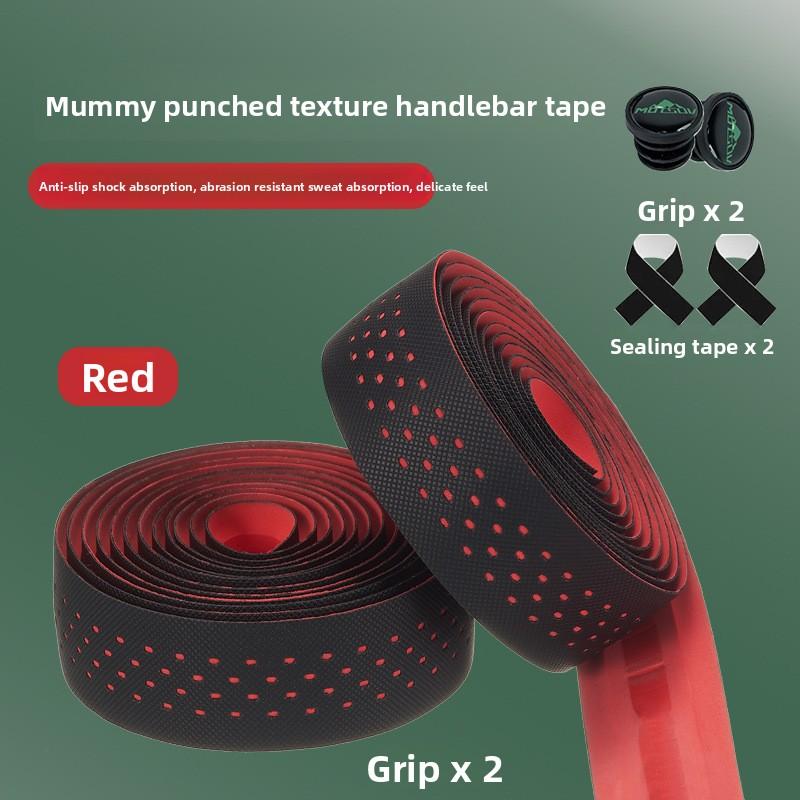 Bicycle Bend Handle with Road Handle with Silicone Carbon Fiber Pattern Non-slip Sweat-absorbing Strap Cycling Accessories