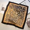Fashion Women Silk Scarf Ladies Leopard Print Shawl Headband Small Hair Scarves Bandana Female Handkerchief Scarves 70Cm Square