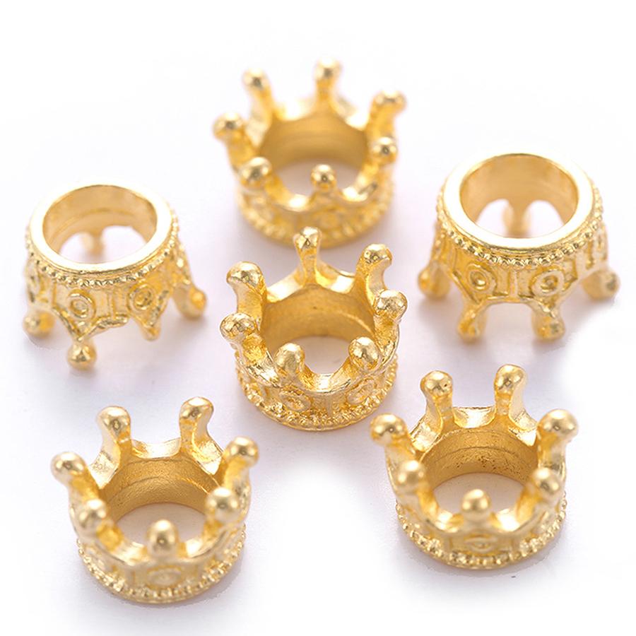 15/30pcs Metal Crown Accessories Bead Material Necklace Bracelet Pendant Handicraft DIY Tool Personalized Decorating Gift XJM