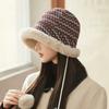 Knitted Hat for Women Retro Winter Thick Warm and Cold Proof Thickened Thermal Knitted Hats