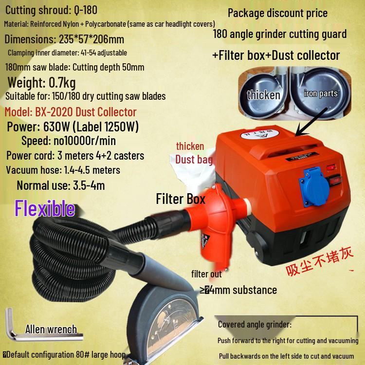 7-Inch Dust Cover for Angle Grinder: Grooving, Cutting, and Dust Collection for Stone and Concrete.