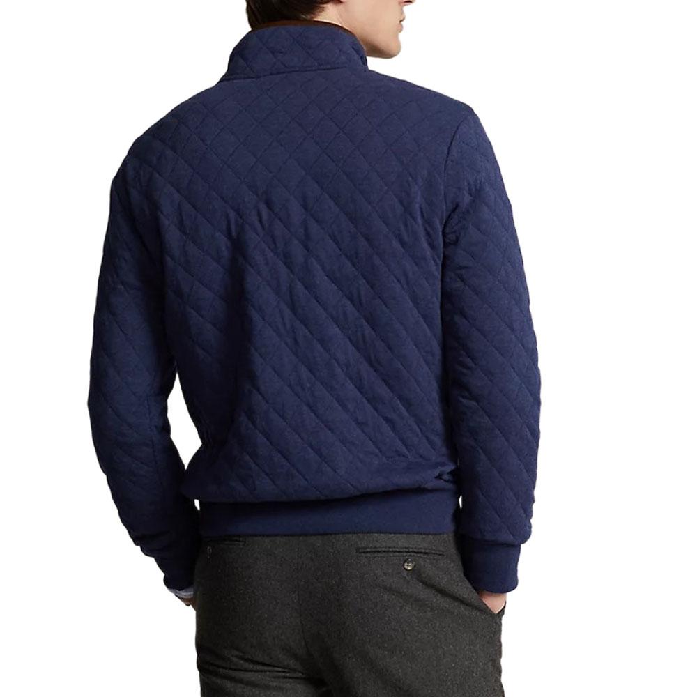 Polo Ralph Lauren SS23 Solid Color Small Pony Embroidered Diamond Pattern Pullover Long Sleeve Sweatshirt Men sweatshirt Blue 710916640-001