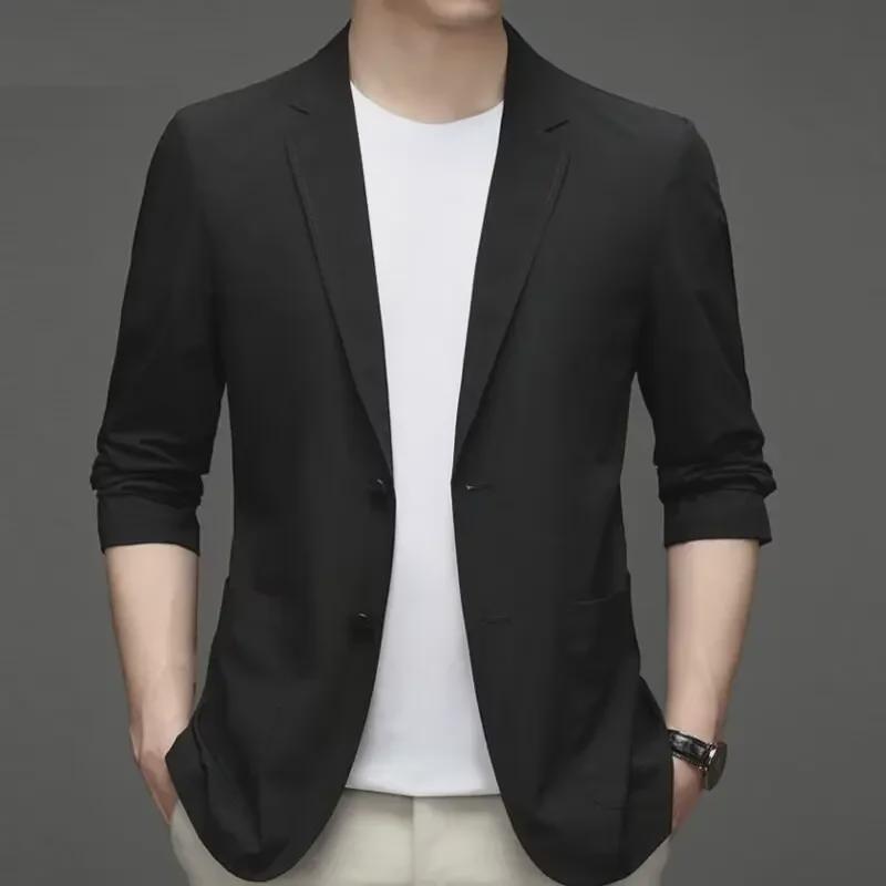 

2024 Autumn Slim Business Casual Suit Jacket for Middle-Aged Men L чорний