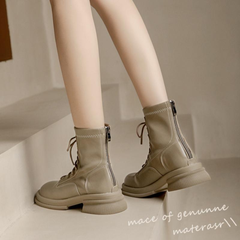 Осенние и зимние женские одинарные ботинки в британском стиле — фото 14