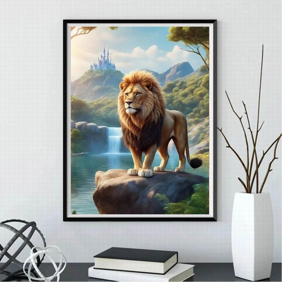 Diamantmalerei Neue Kollektion 2024 Wildes Tier Löwe DIY Vollquadrat Rundbohrer Strass Stickerei Kunst Mosaik Kreuzstich Kits