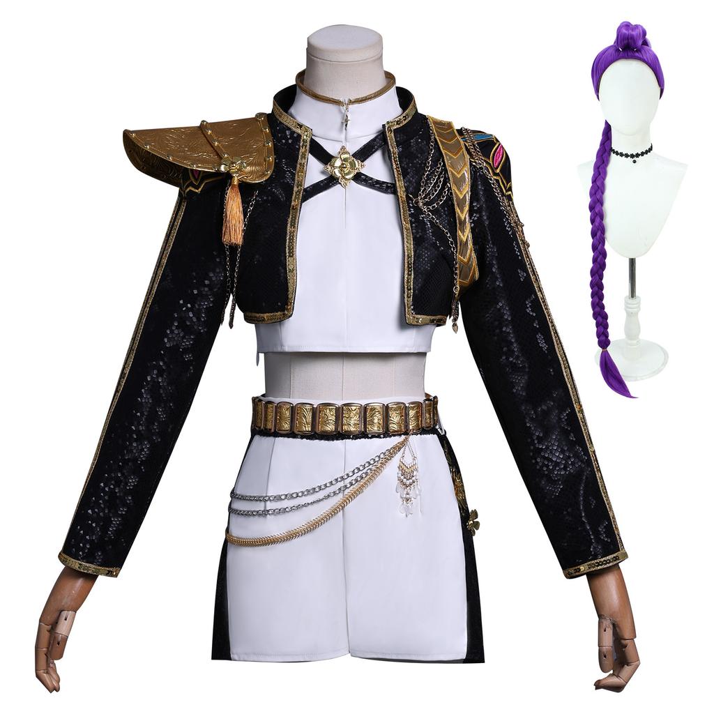 Koreaanse golf meidengroep K-POP heksenjager meidengroep cospak Rumi zwart cosplay kostuum tweedimensionaal