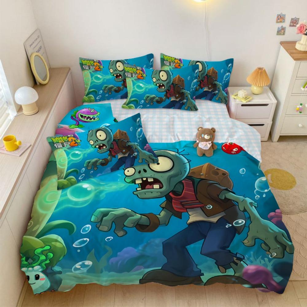 Zombie Games Duvet Cover pillowcase Bedding Bedroom Decoration Children Gift adult Single Double bed Large SizeZip Duvet Cover