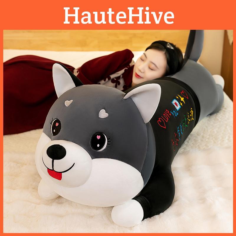 Adorable Husky Plush Toy Large Cuddly Pillow For Girls Soft And Washable