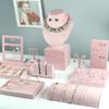 Pink Jewelry Display Props Elegant Jewelry Stand Velvets Fabric Material Jewelry Display Tray for Rings Earring Necklace