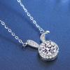 6.5mm Summer 925 Sterling Silver Moissanite Necklace For Women Cute Rabbit Pendant D VVS1 Fine Jewelry