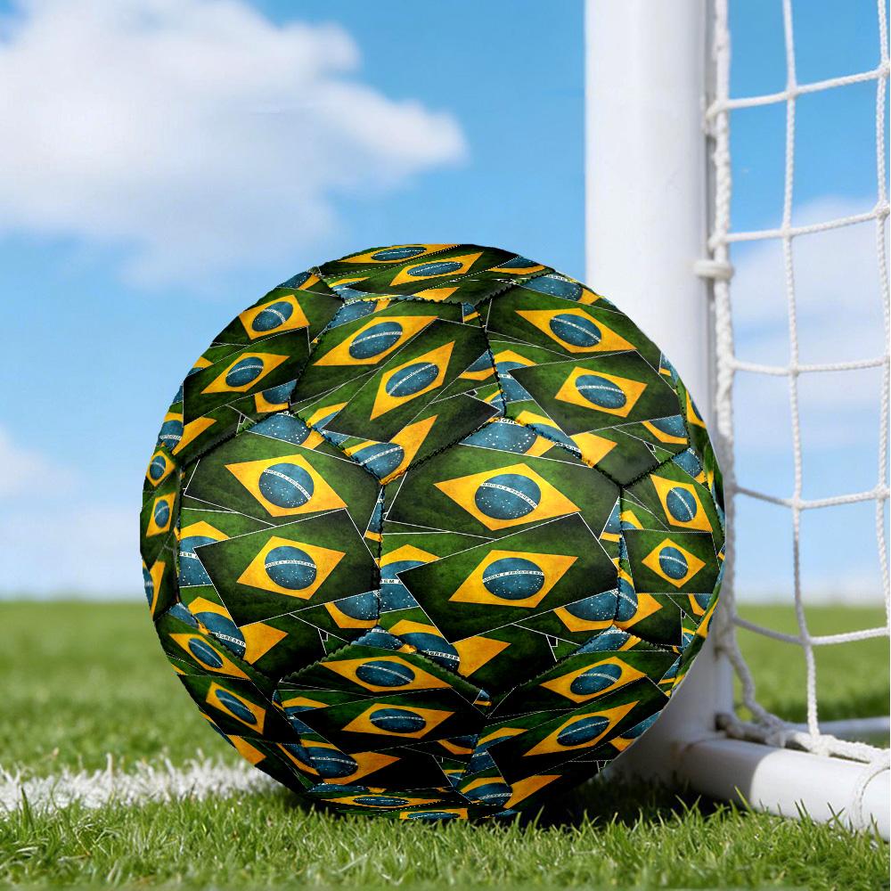 Brazil Artwork Printed Size 5 Soccer Balls, High-Quality, Anti-Slip, Protective Football, A Unique Gift , Birthdays, Christmas Gifts
