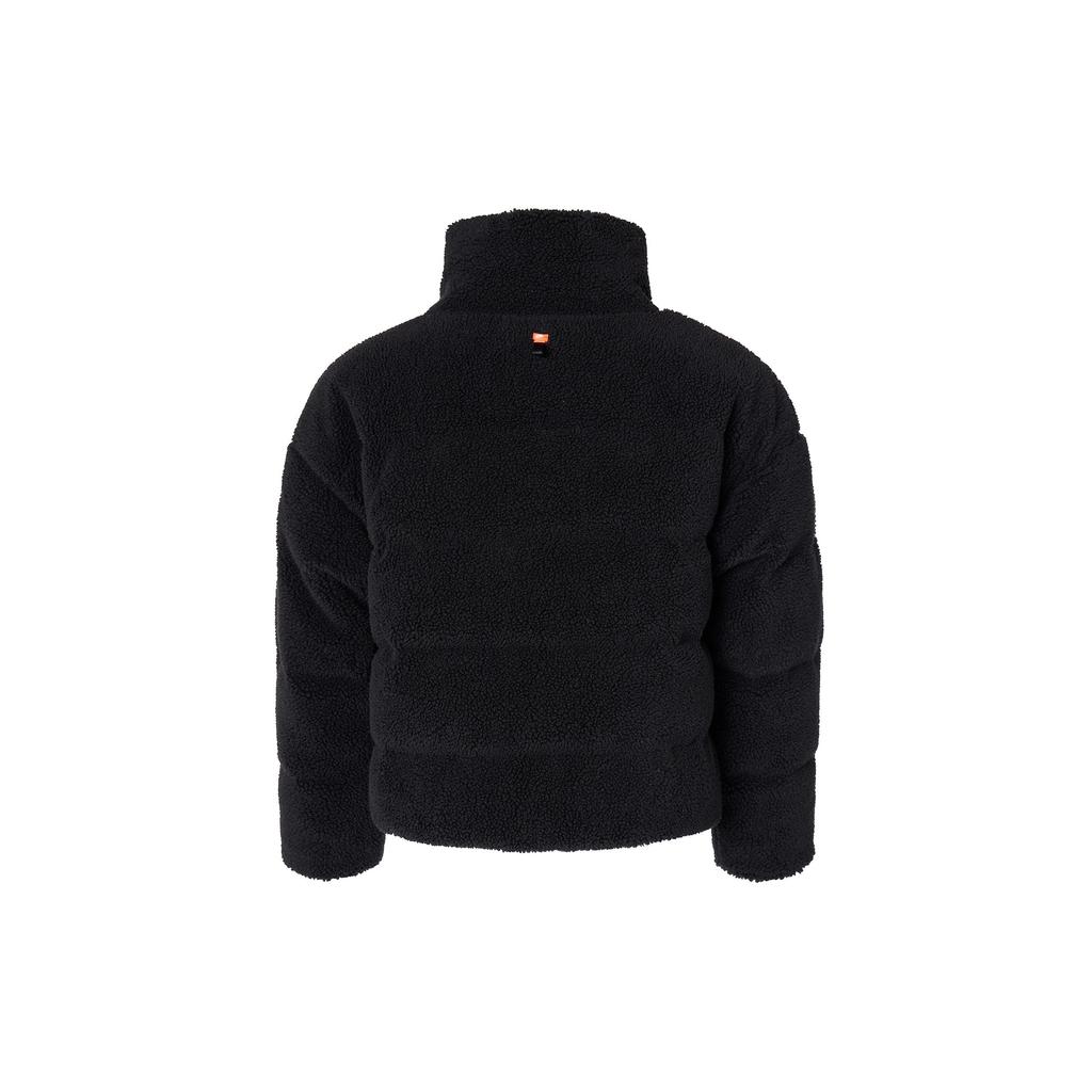 Nike Κεντημένο Λογότυπο Ζεστό Αρνάκι Φλις Αθλητικό Μπουφάν με Πουπουλένιο Γέμισμα Γυναικείο Μπουφάν Μαύρο DD4655-010