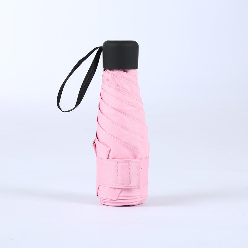 Girls Pocket Flat Mini Umbrella Portable 5 Folding Umbrella Rain Women Black Coating Parasol Travel Sun UV Umbrellas Sombrilla