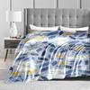 Whimsical Cats and Leaves Design Flannel blanket for bedroom, living room, sofa, and nap