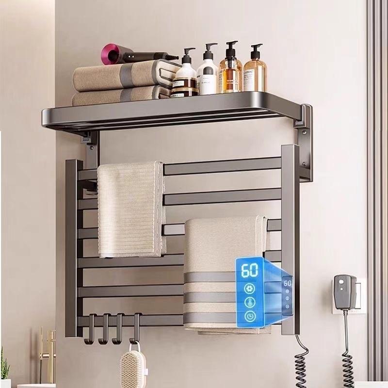 Bathroom Electric Bath Towel Carbon Fiber Warmer Heating Towel Rack Intelligent Constant Temperature Towel Dryer Shelf