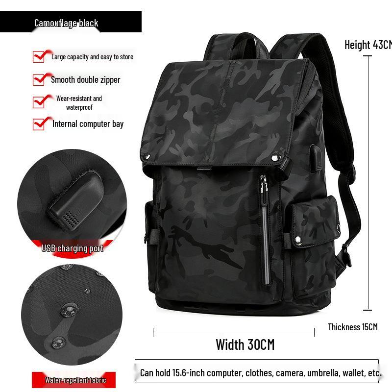 Men's Large Capacity Travel & Laptop Backpack - Casual College & Commuting School Bag