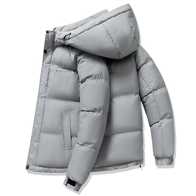 Herren Trendy Kapuzen-Wintermantel Schwarz-Gold Graphen - Lässig, Dick, Vielseitige Oberbekleidung