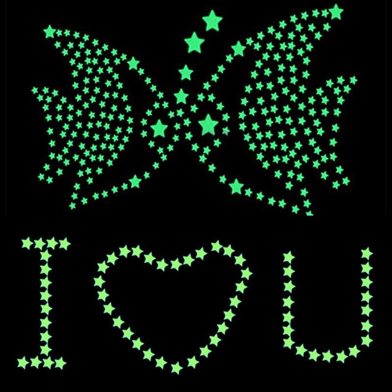 100 PCS Home Wall Glow In The Dark Star Stickers Decal Baby Kids Room