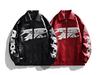 Men's American Racing Style Leather Jacket - Streetwear, Stand Collar, Cool Hip-Hop High Street Trend, Motorcycle Outerwear.