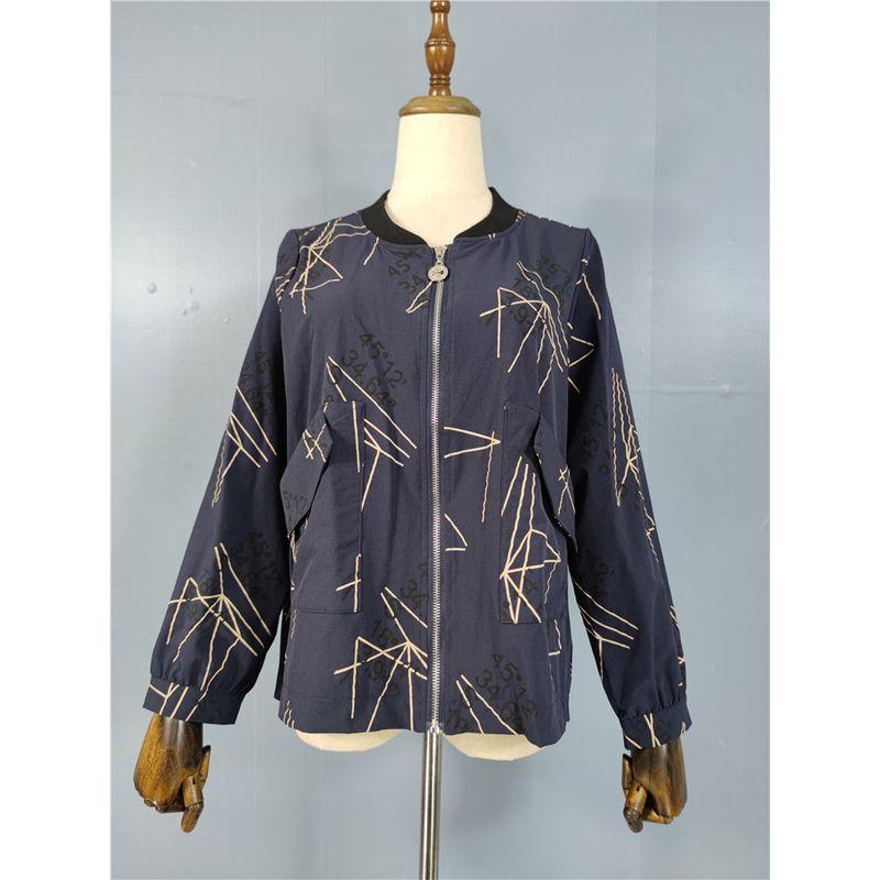 

2024 Ранняя весна Новое поступление Изысканный принт Верхняя одежда Женская K-стиль Длинные рукава Кардиган Куртка Модные топы Толстовка на молнии Dark Blue 2XL