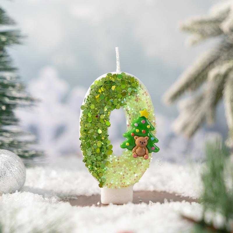 Christmas Tree Holiday Number Candle Innovation 0-9 Handmade Diy Decoration Crafts