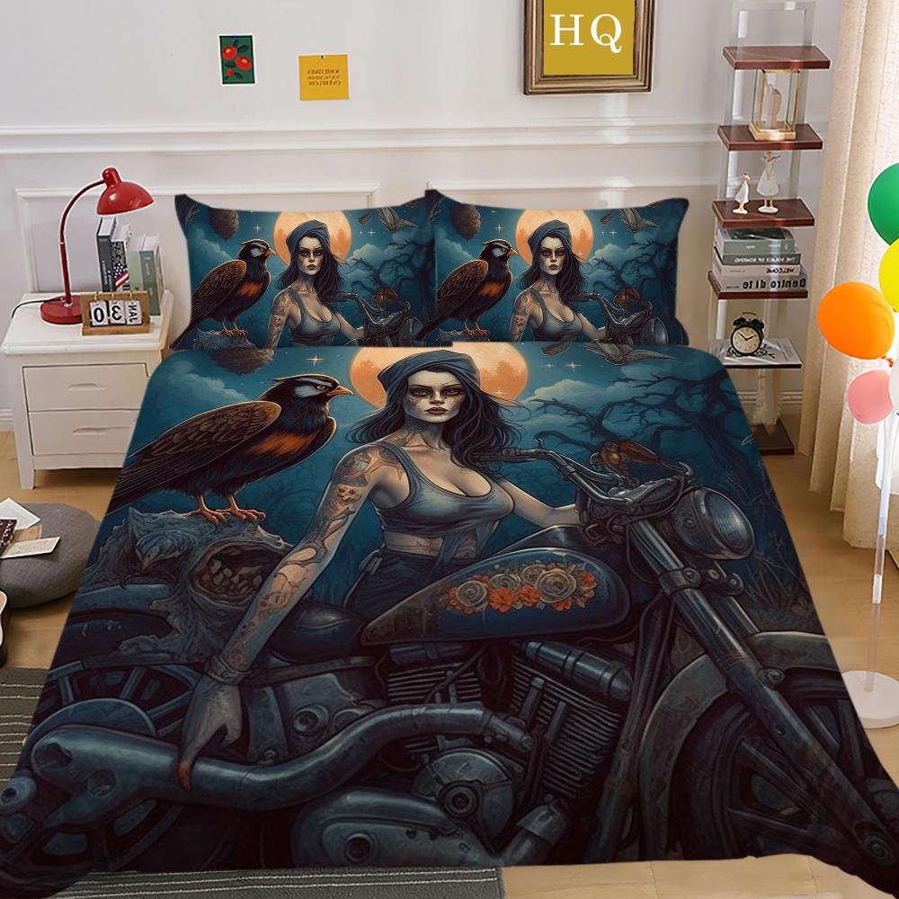 Beauty Skull Printed Bedding Cover Twin Size Microfiber Home Textiles Teen Cool Fashion Home Bedclothes