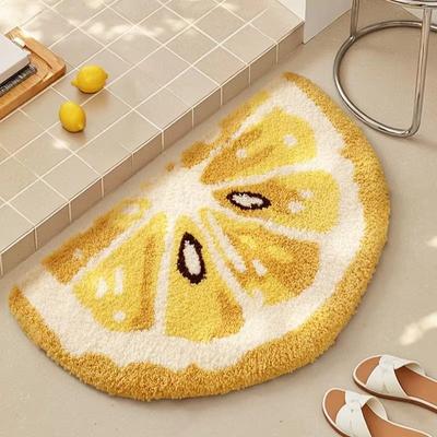 Cute Fruit-patterned Carpet, Absorbent Semi-circular Floor Mat for Children's Bedroom As a Home Decoration