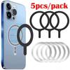 Universal Magnetic Metal Plate Ring For Samsung iPhone Magsafe Wireless Charger Car Phone Holder Sticker Round Magnet Patch