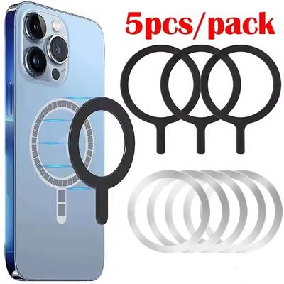 Universal Magnetic Metal Plate Ring For Samsung iPhone Magsafe Wireless Charger Car Phone Holder Sticker Round Magnet Patch