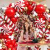 Christmas Decor Balloons Red White Gold Balloon Garland Arch Kit Christmas Candy Cane Foil Globos Home Party New Year Decoration