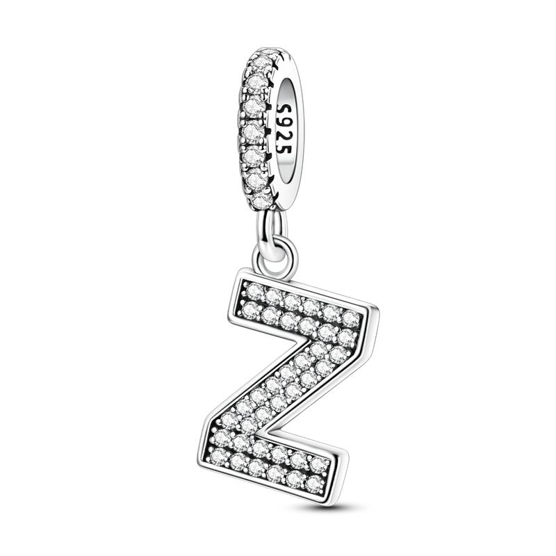 Originale DIY A-Z Alphabet Anhänger Perle Kupfer Eingelegter Zirkon Liebesbriefe Dangle Schmuck Geschenk Passend für Armreif