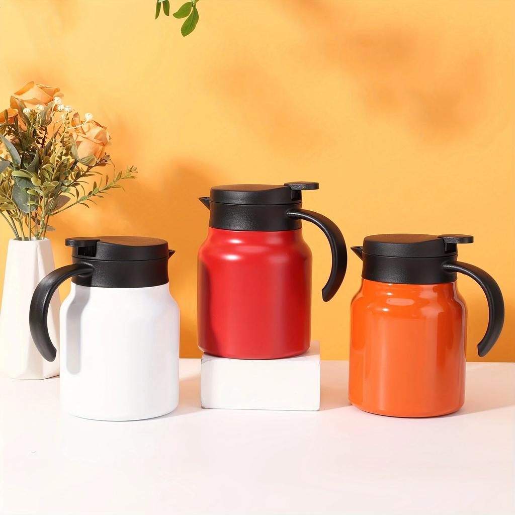 Stainless Steel Heat-preserving Thermos Pot | 1000ml Large Capacity Portable Coffee/Stewing Teapot for Home & Office