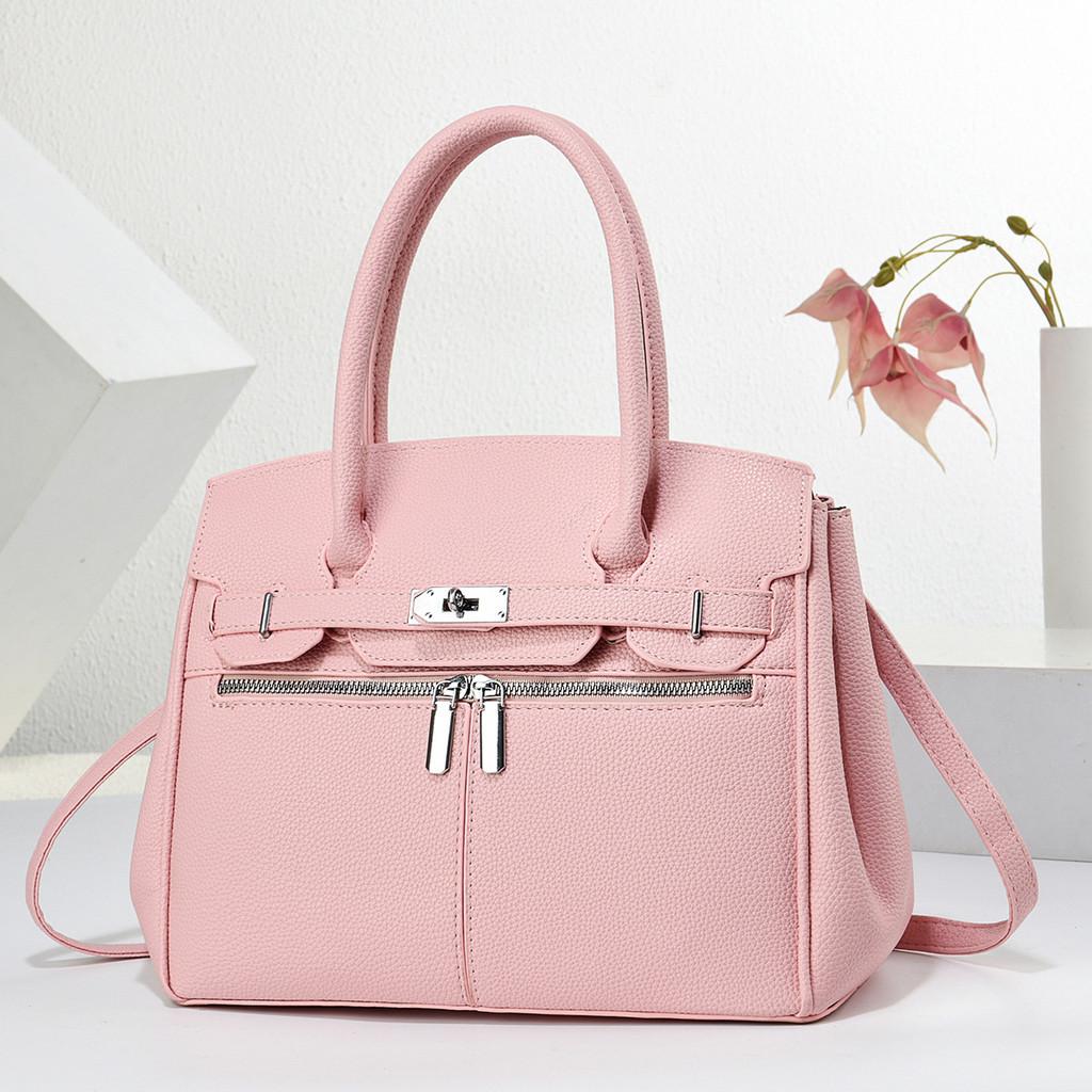 Crossborder Style Pu Large Capacity Shoulder Bag With Double Zipper For Daily Use