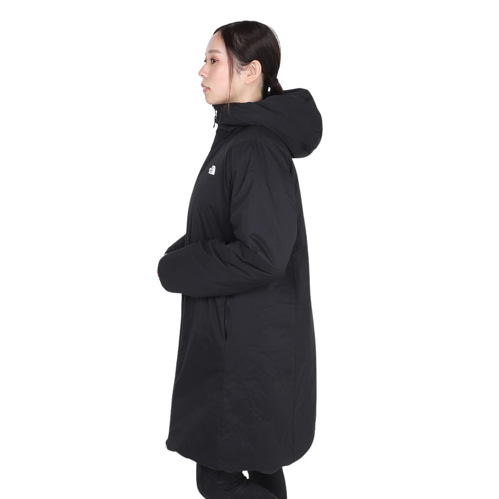 The North Face Reversible Anytime Insulated Long Size L Women's Hoodie, Water-Repellent, Windproof, Anti-Static, Cold-Weather Protection, Black,