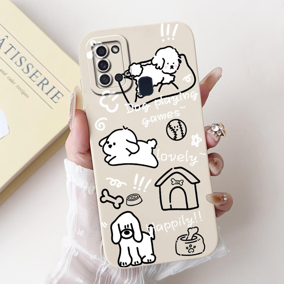 For Samsung Galaxy A21s Cute Panda Rabbit Cartoon Soft Silicone Case For Samsung A21S SM-A217F Camera Protective Phone Cases