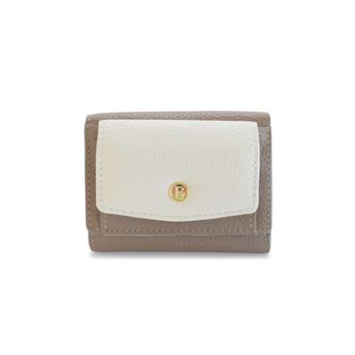 Barcos Leather One Gray Two-Tone Tri-Fold Wallet, Women's, Size,