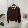 C S In The Room moShi baSiC Solid Round neCk Long Sleeve Knit 6 Color