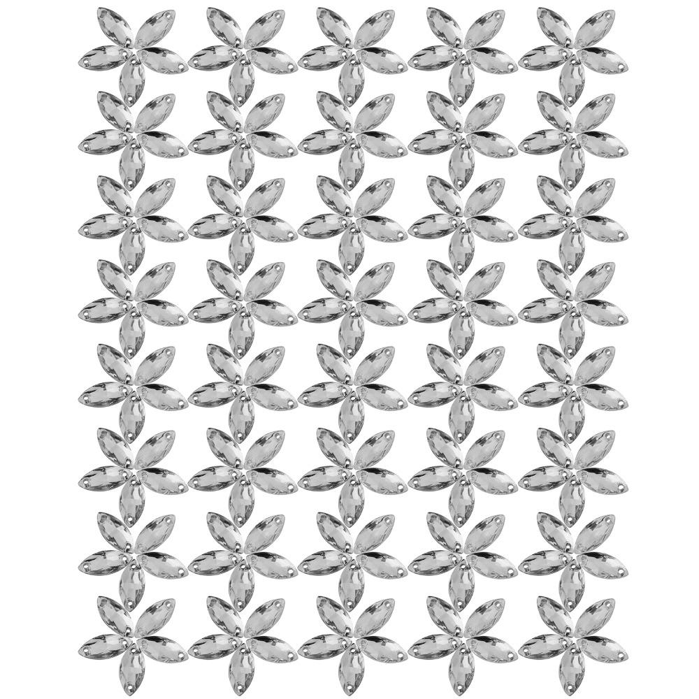 200pcs Shiny Flatback Acrylic Resin Crystal Rectangle Shape Crystal AB Sew On Rhinestones With Hole Sew On Gems