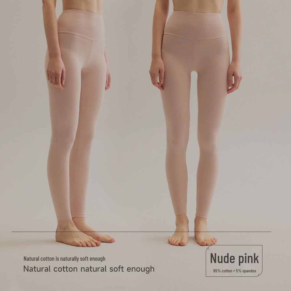 Damen High-Waist Antibakterielle Gebürstete Baumwolle Schlankheits-Hose - Dünne, Warme Basisschicht für den Winter