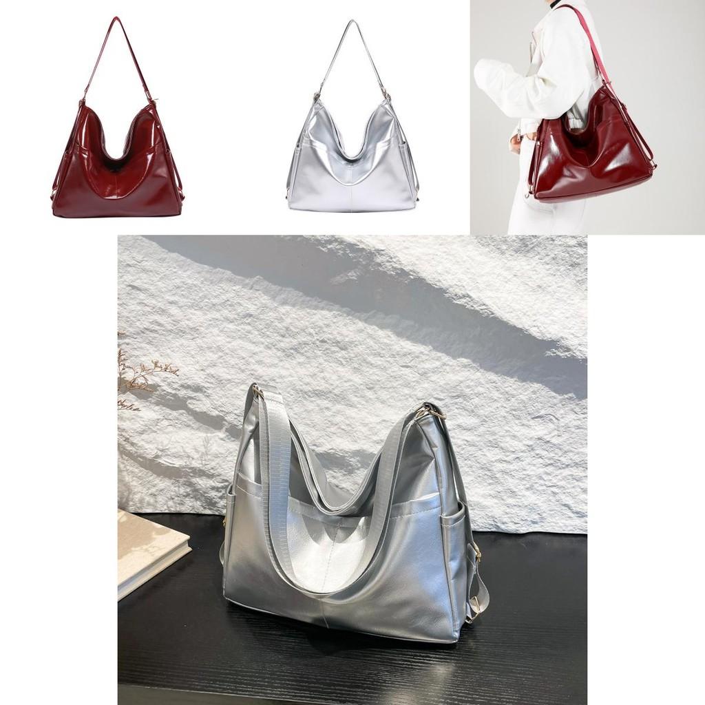 Stylish Vintage Tote Bag For Women In Black Silver Brown Red With Luxurious Pu Material