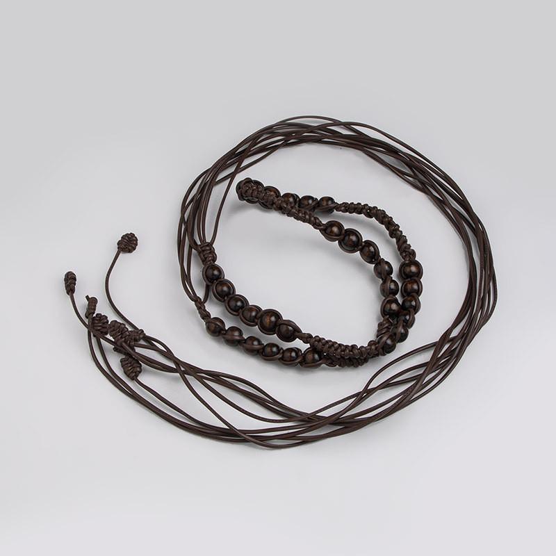 Bohemian Ethnic Waist Rope With Wooden Beads Handmade Tie For Leisure And Festival Looks
