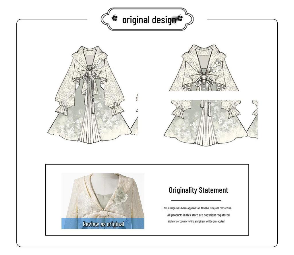 Yi Meng Ge Fangcao Ji Hanfu Set for Women - Chinese Style Top and Dress 7389