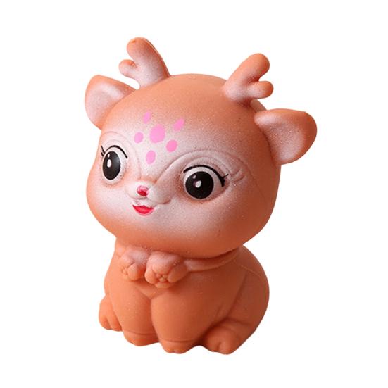 Small Deer Squeeze Toy Stress Relief Flour Filling Deer Stress Ball Portable Slow Rebound Cartoon Animal Decompression Office Desk Toy