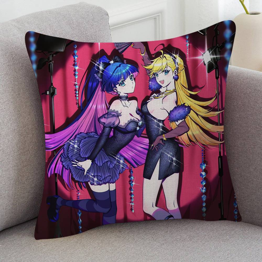 Anime Panty And Stocking With Garterbelt Soft Comfortable Pillow Case Cartoon For Sofa Office Retro Decor Protective Cover