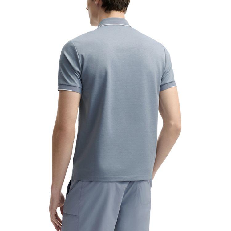 Fila White Casual Business Daily Commuting Versatile Short Sleeve Polo Shirt Men Polo Shirts Dark-Stone-Blue F11M523108F-BU