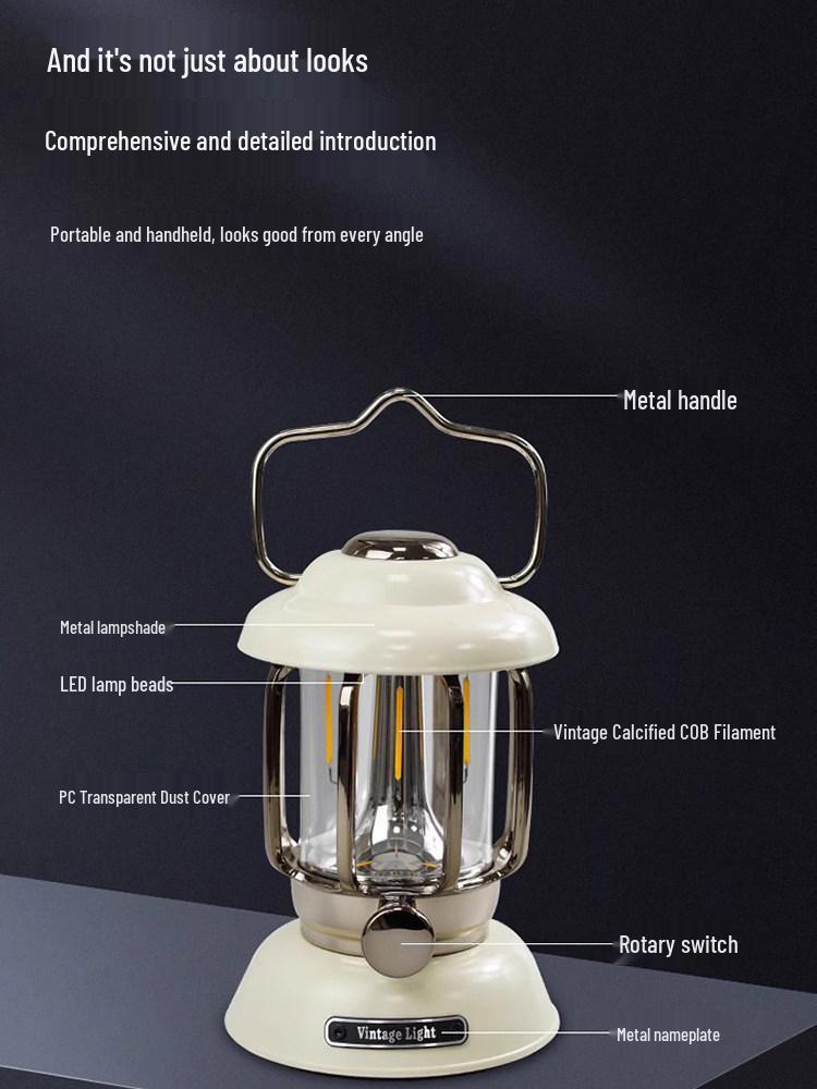 Rechargeable Retro Camping Lantern with Kerosene and Super Long Battery Life