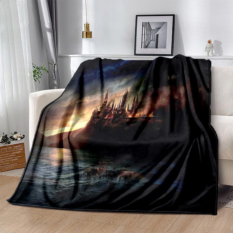 Hogwarts Castle Reflections: A Magical Night ScenePrint Blanket, Soft Blanket For Sofa Office Bed And Travelling Daughter Birthday Gift esj1